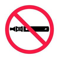 No vaping sign. Red forbidden circle sign icon isolated on white background vector illustration.