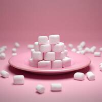 Chewy candies or marshmallows are soft. AI generated photo