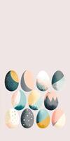 plano estilo vistoso Pascua de Resurrección huevo decorativo encabezamiento o bandera diseño y Copiar espacio. Pascua de Resurrección día concepto. foto