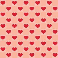 Hand drawn hearts chessboard background. Seamless pattern for Valentine's Day. Vector illustration.
