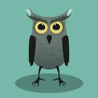 Cute baby owl mascot kawaii cartoon bird illustration vector