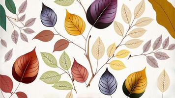 Colorful Leaves Pattern Background. photo