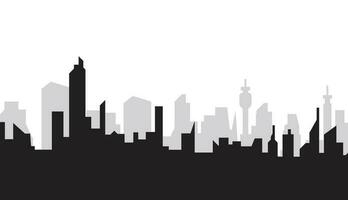 silueta de la ciudad. silueta del horizonte de la ciudad. vector de paisaje urbano moderno para camiseta. ilustración abstracta del paisaje de la ciudad.