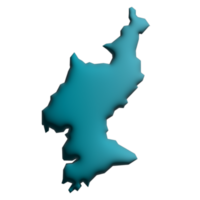 3d render country map North Korea png