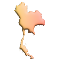 3d render country map Thailand png
