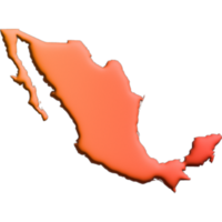 3d render country map Mexico png