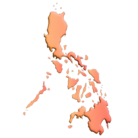 3d render país mundo mapa Filipinas png