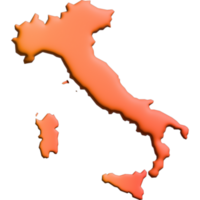3d render país mapa Itália png