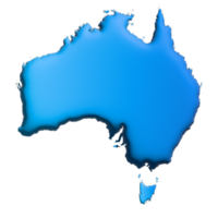 3d render país mapa Austrália png