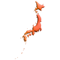 3d render country map Japan png