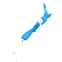 3d render country map New Zealand png