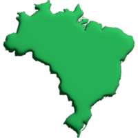 3d render country map Brazil png