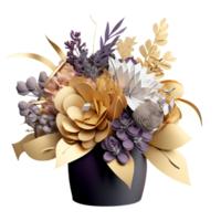 Vase Bouquet Decorated Flowers Transparent. png