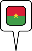 burkina faso bandera mapa puntero icono, cuadrado diseño. png