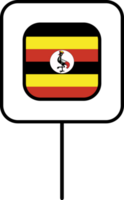 Uganda bandeira quadrado PIN ícone. png