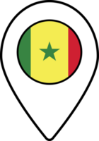 Senegal bandiera carta geografica perno navigazione icona. png
