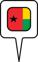 Guinea Bissau flag Map pointer icon, square design. png