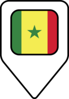 Senegal flag map pin navigation icon, square design. png