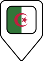 Algérie drapeau carte épingle la navigation icône, carré conception. png