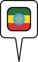 Ethiopia flag Map pointer icon, square design. png