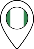 Nigeria bandiera carta geografica perno navigazione icona. png