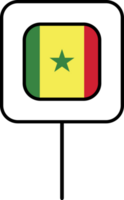 Sénégal drapeau carré épingle icône. png