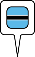Botswana flag Map pointer icon, square design. png