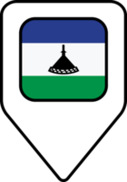 Lesotho vlag kaart pin navigatie icoon, plein ontwerp. png