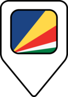 Seychelles flag map pin navigation icon, square design. png