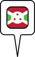 burundi drapeau carte aiguille icône, carré conception. png