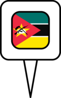 Mozambique Flagge Stift Platz Symbol. png
