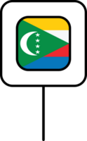 Comoros flag square pin icon. png