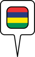 mauritius flagga Karta pekare ikon, fyrkant design. png