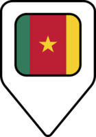 Cameroon flag map pin navigation icon, square design. png