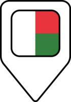 Madagascar flag map pin navigation icon, square design. png