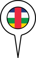 central africain drapeau carte aiguille icône. png