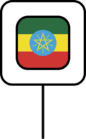 Ethiopie drapeau carré épingle icône. png