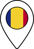 Chad flag map pin navigation icon. png