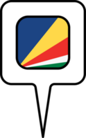 Seychelles flag Map pointer icon, square design. png