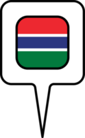 Gambia flag Map pointer icon, square design. png