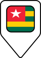 Togo flag map pin navigation icon, square design. png