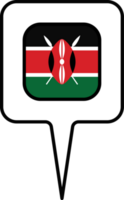 Kenia Flagge Karte Zeiger Symbol, Platz Design. png