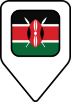 Kenya flag map pin navigation icon, square design. png