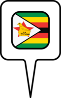 Zimbabwe flag Map pointer icon, square design. png
