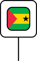 Sao Tome and Principe flag square pin icon. png