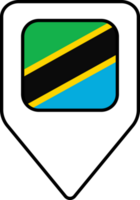 Tanzania flag map pin navigation icon, square design. png