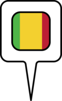 Mali flag Map pointer icon, square design. png