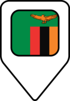 Zambia flag map pin navigation icon, square design. png