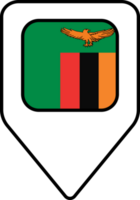 zambia flagga Karta stift navigering ikon, fyrkant design. png