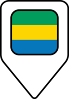 Gabon flag map pin navigation icon, square design. png
